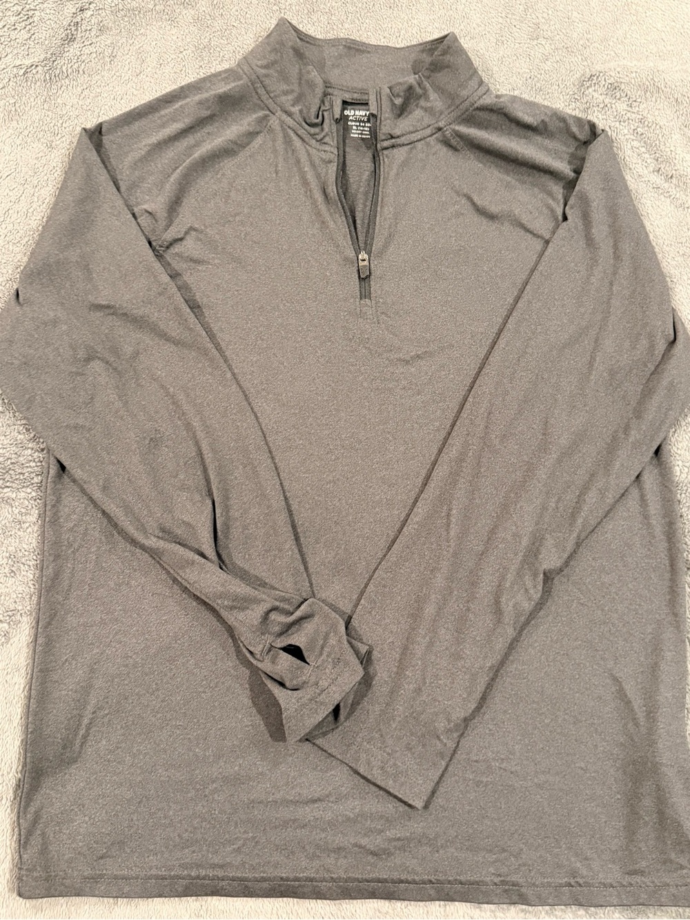 Old Navy Youth Heather Gray Quarter-Zip Performance Pullover